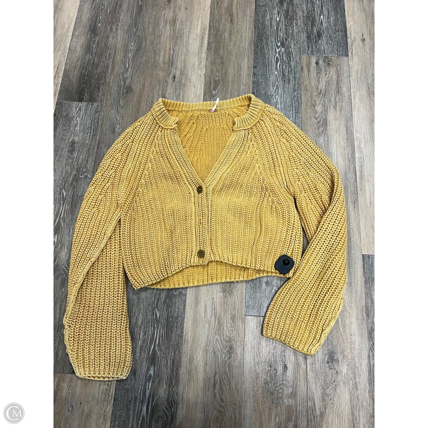 Sweater Cardigan By Free People In Yellow, Size: Xl