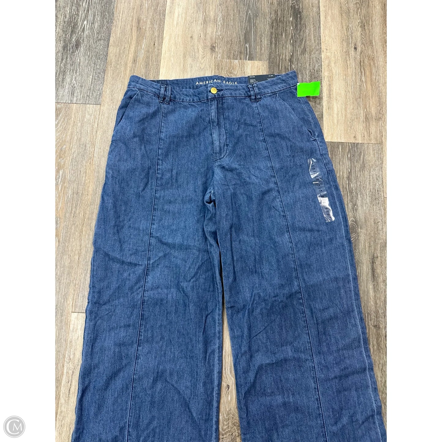 Jeans Wide Leg By American Eagle In Blue Denim, Size: 14l