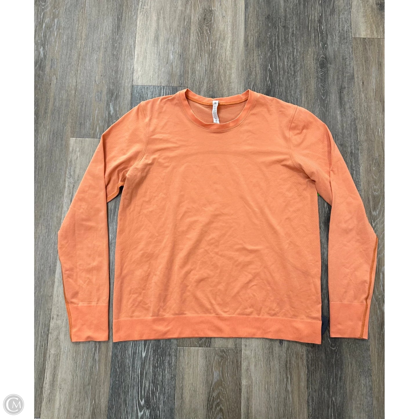 Athletic Top Long Sleeve Collar By Lululemon In Orange, Size: 10