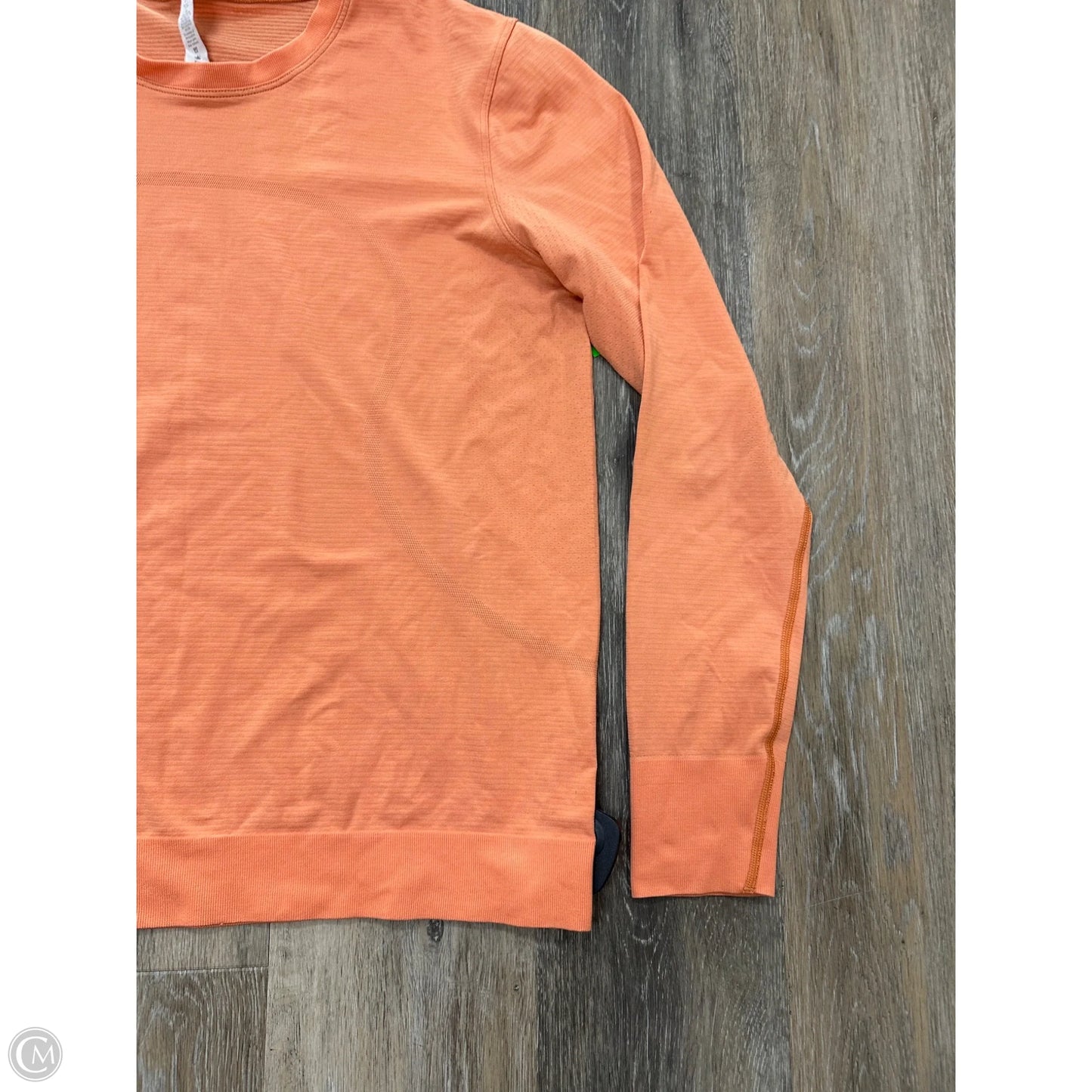 Athletic Top Long Sleeve Collar By Lululemon In Orange, Size: 10