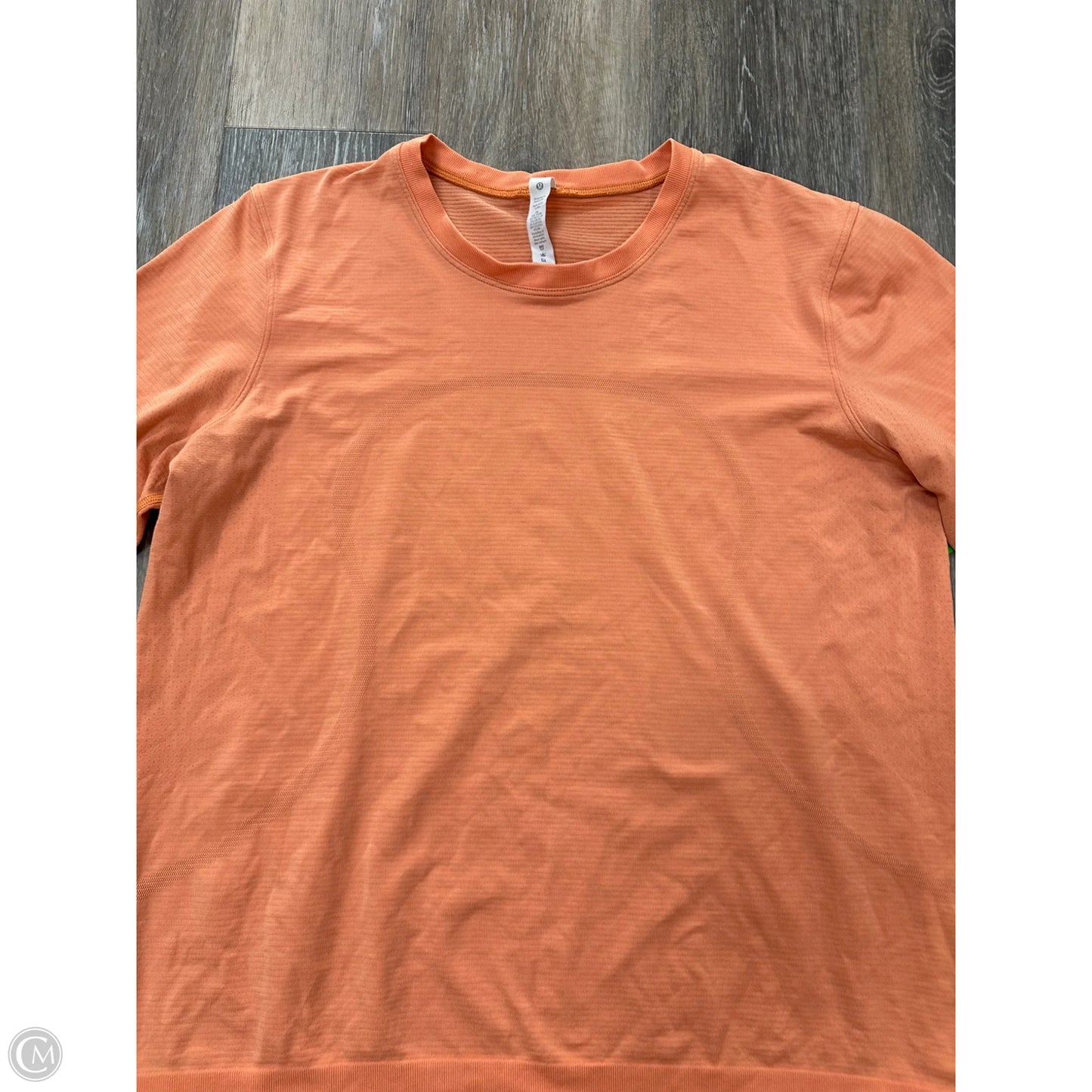 Athletic Top Long Sleeve Collar By Lululemon In Orange, Size: 10