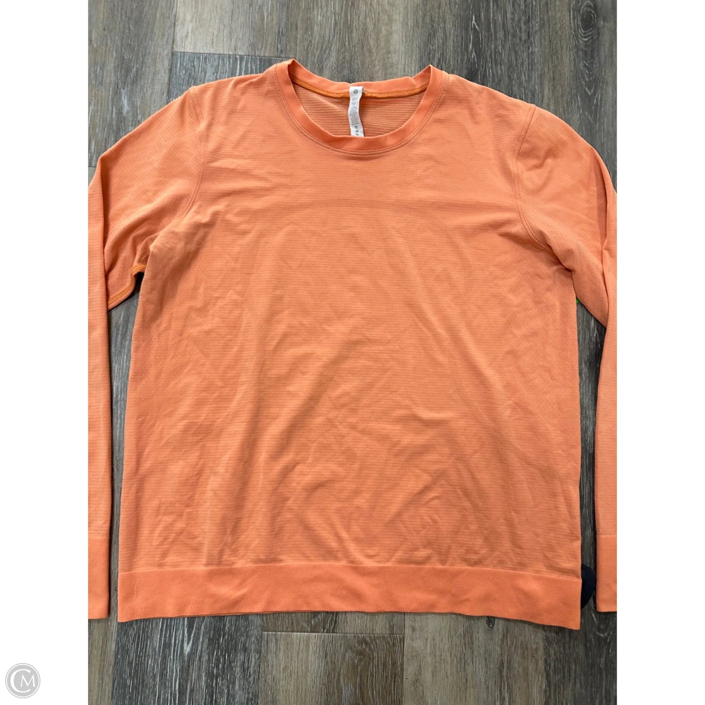Athletic Top Long Sleeve Collar By Lululemon In Orange, Size: 10