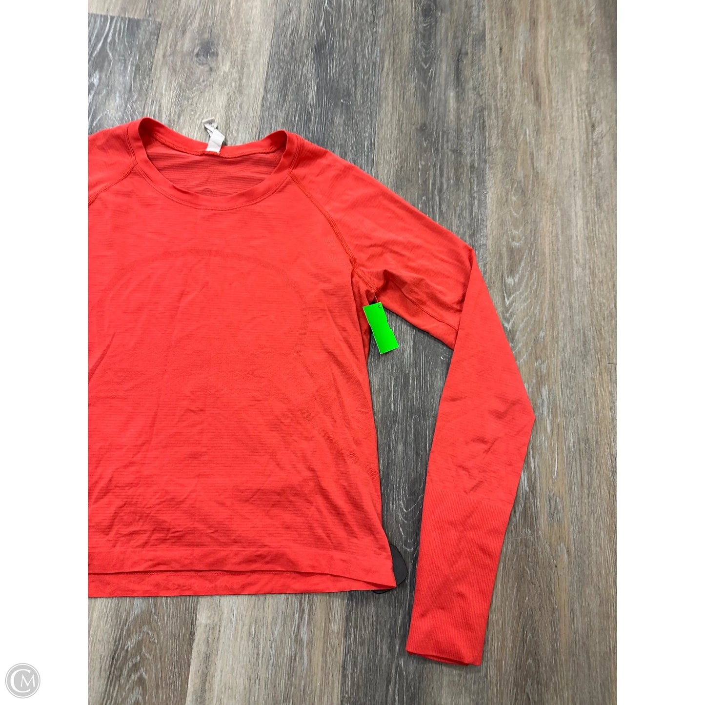 Athletic Top Long Sleeve Collar By Lululemon In Orange, Size: 10
