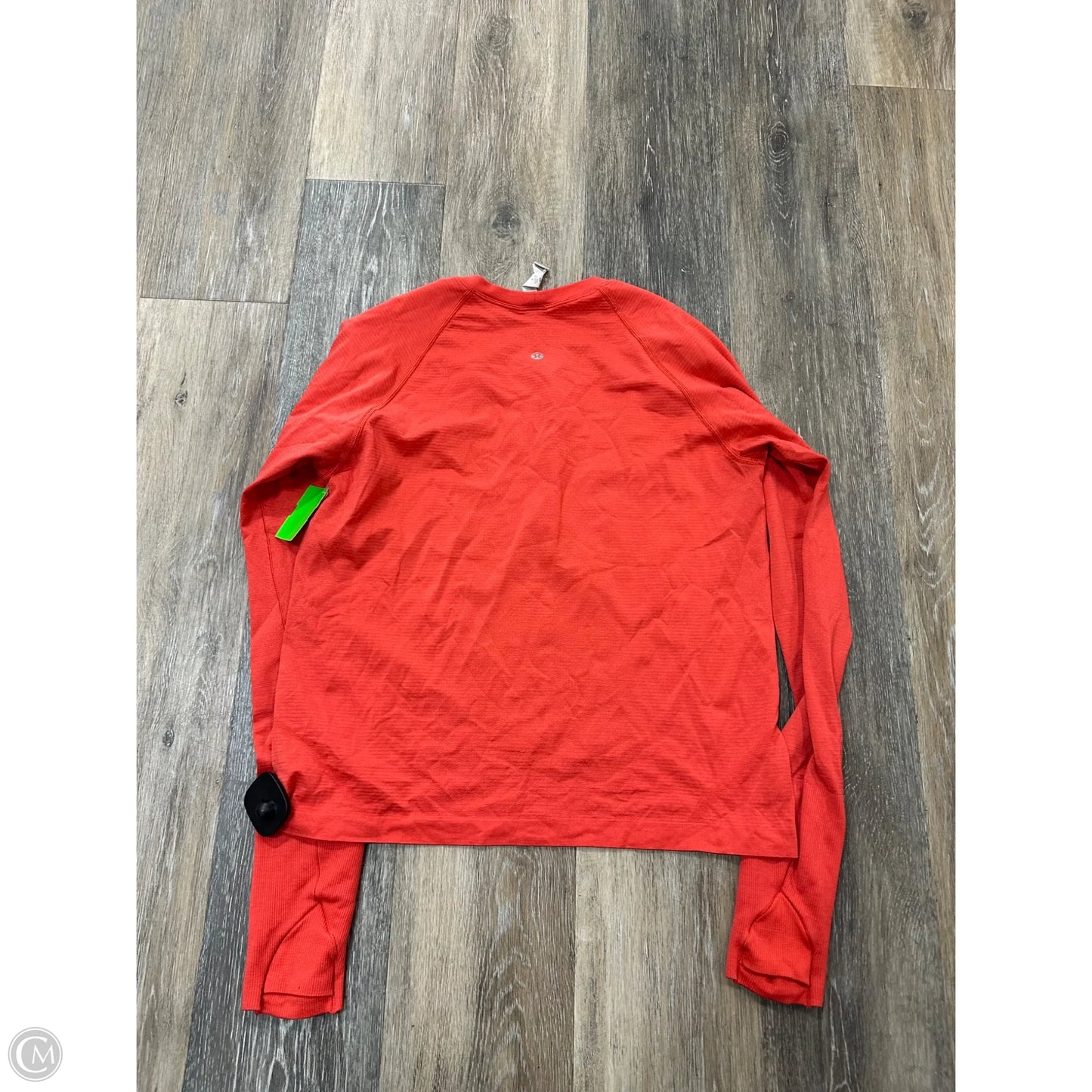 Athletic Top Long Sleeve Collar By Lululemon In Orange, Size: 10