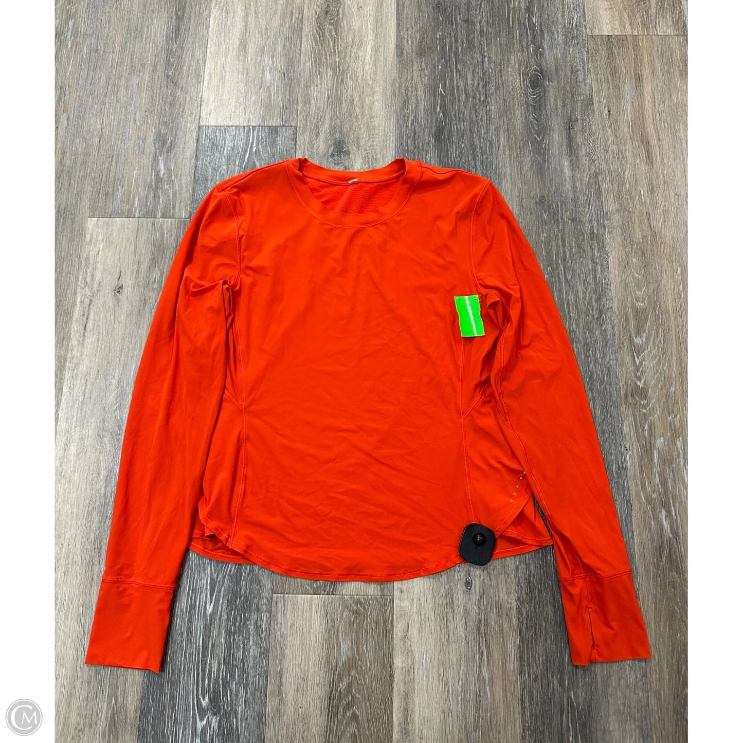 Athletic Top Long Sleeve Collar By Lululemon In Orange, Size: M
