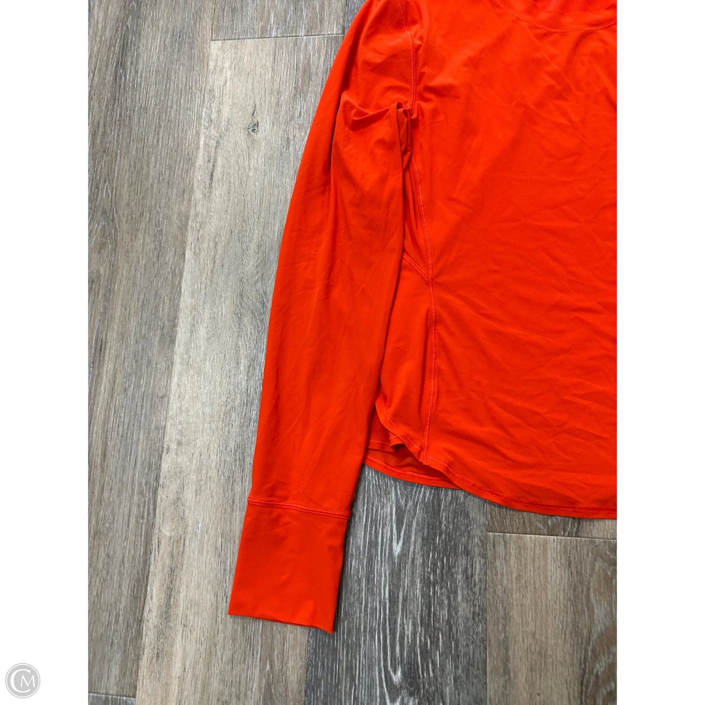 Athletic Top Long Sleeve Collar By Lululemon In Orange, Size: M