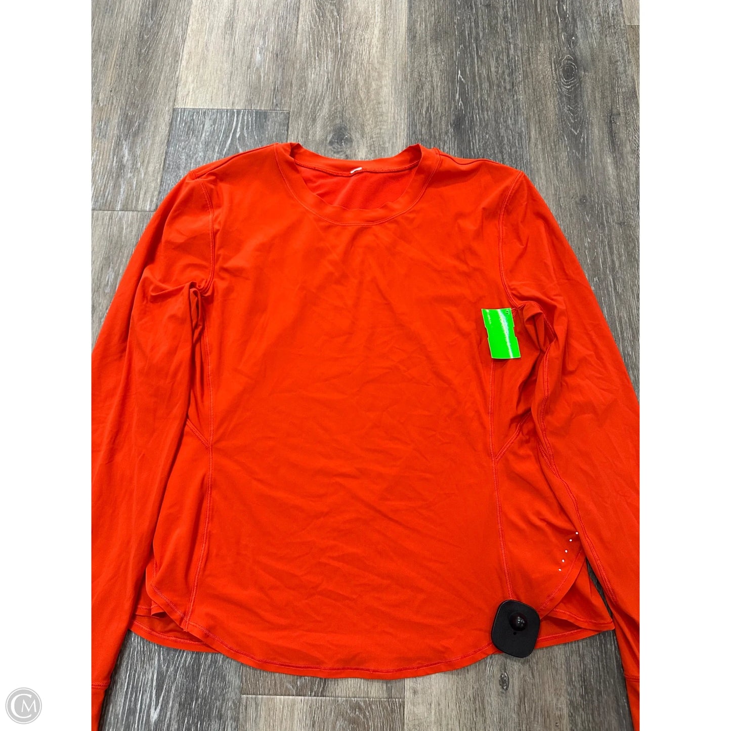 Athletic Top Long Sleeve Collar By Lululemon In Orange, Size: M