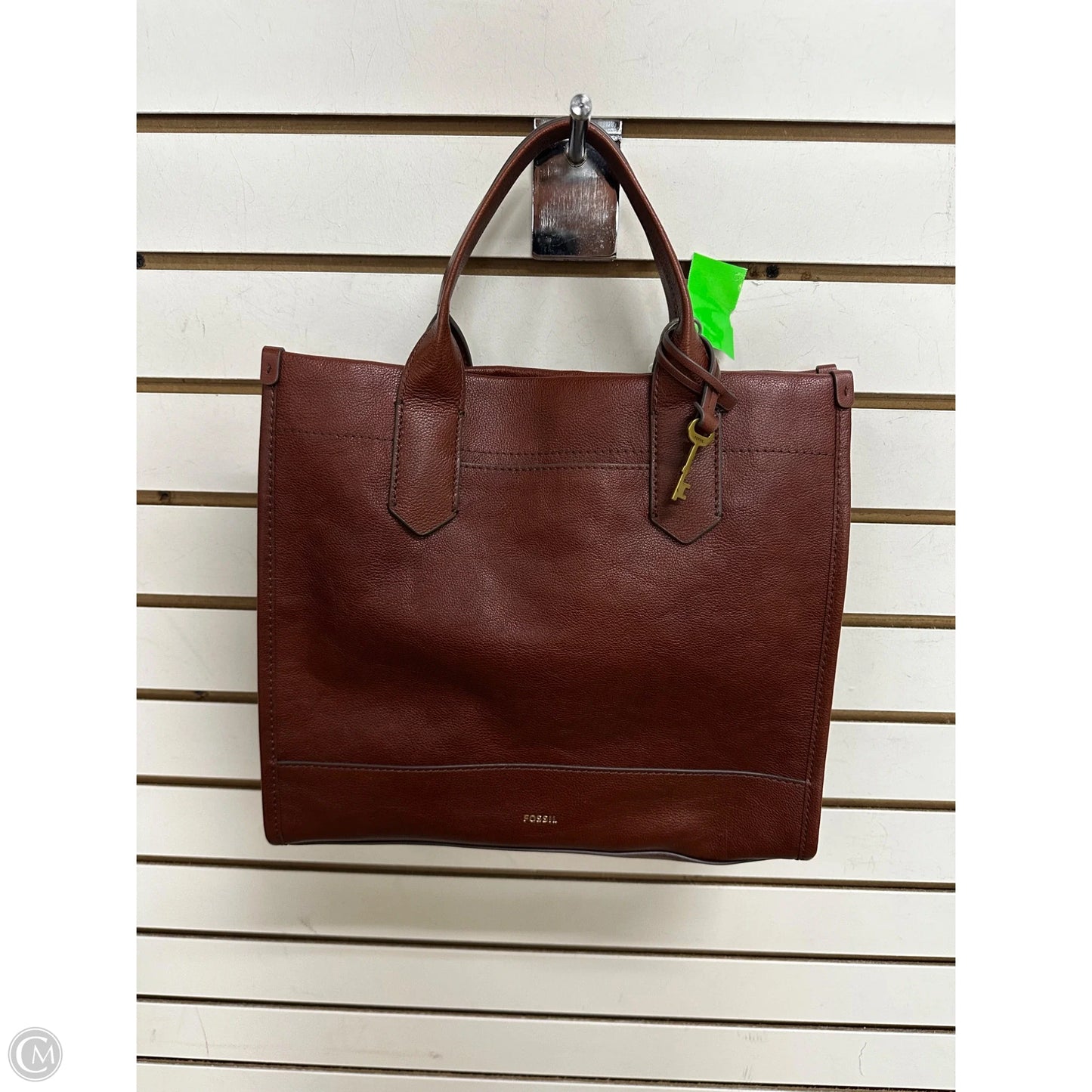 Handbag Leather By Fossil, Size: Large
