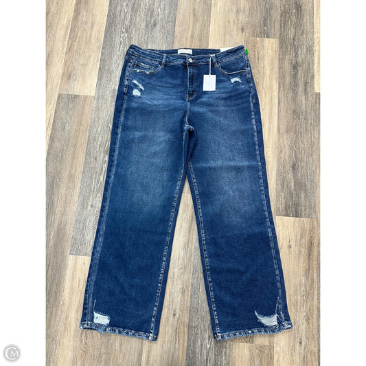 Jeans Wide Leg By Kancan In Blue Denim, Size: 18