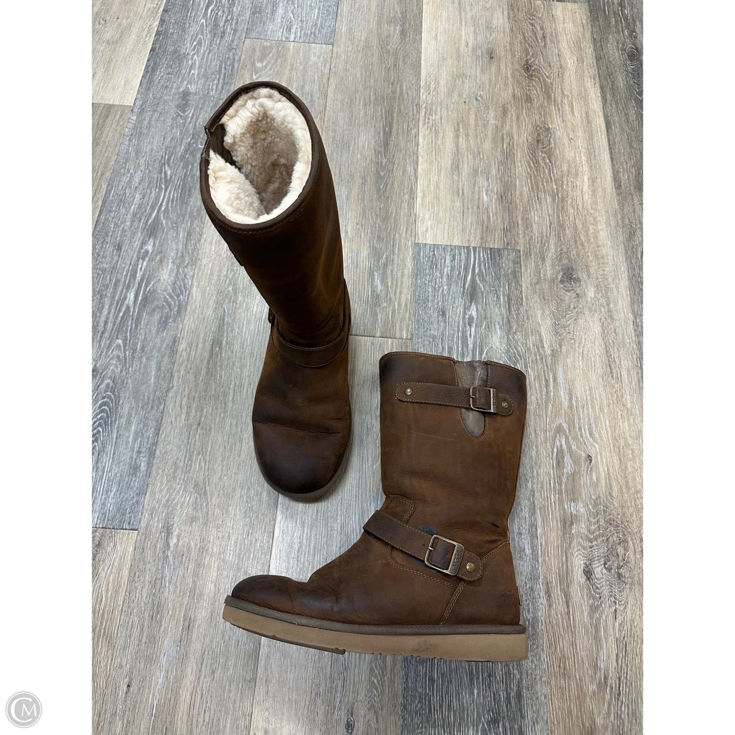 Boots Designer By Ugg In Brown, Size: 11