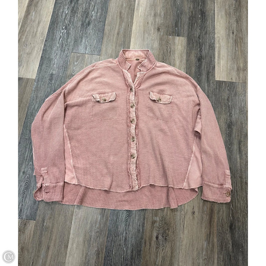 Jacket Shirt By Free People In Pink, Size: M