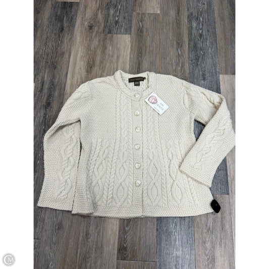 Sweater Cardigan By Inis Crafts In Cream, Size: L