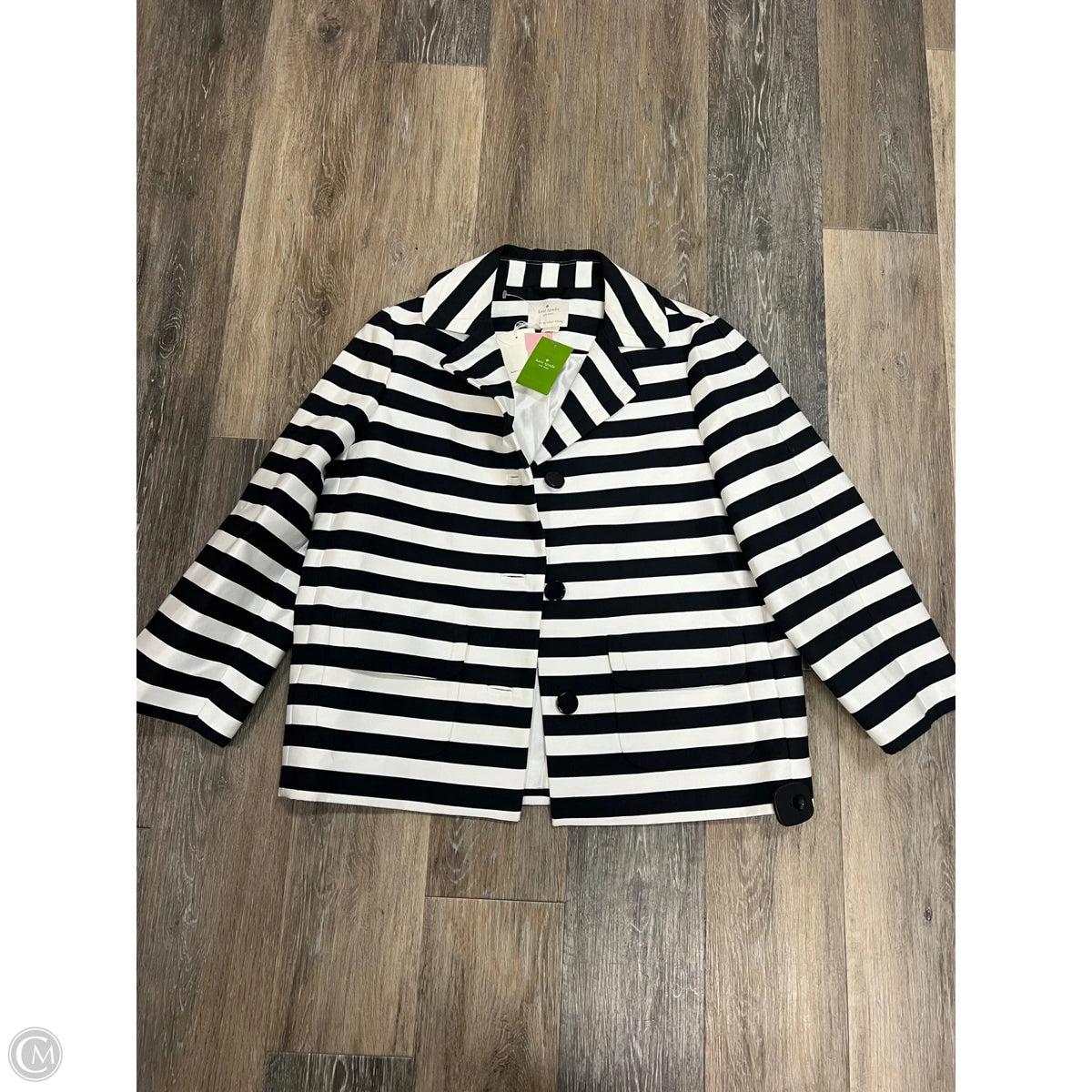 Blazer Designer By Kate Spade In Striped Pattern, Size: M