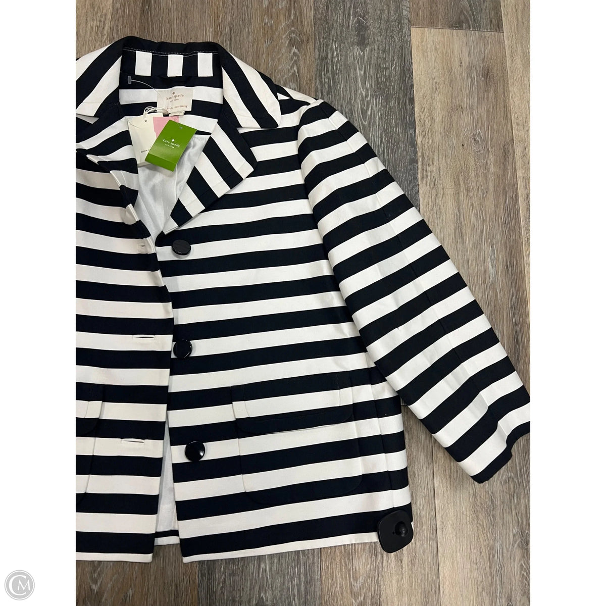 Blazer Designer By Kate Spade In Striped Pattern, Size: M