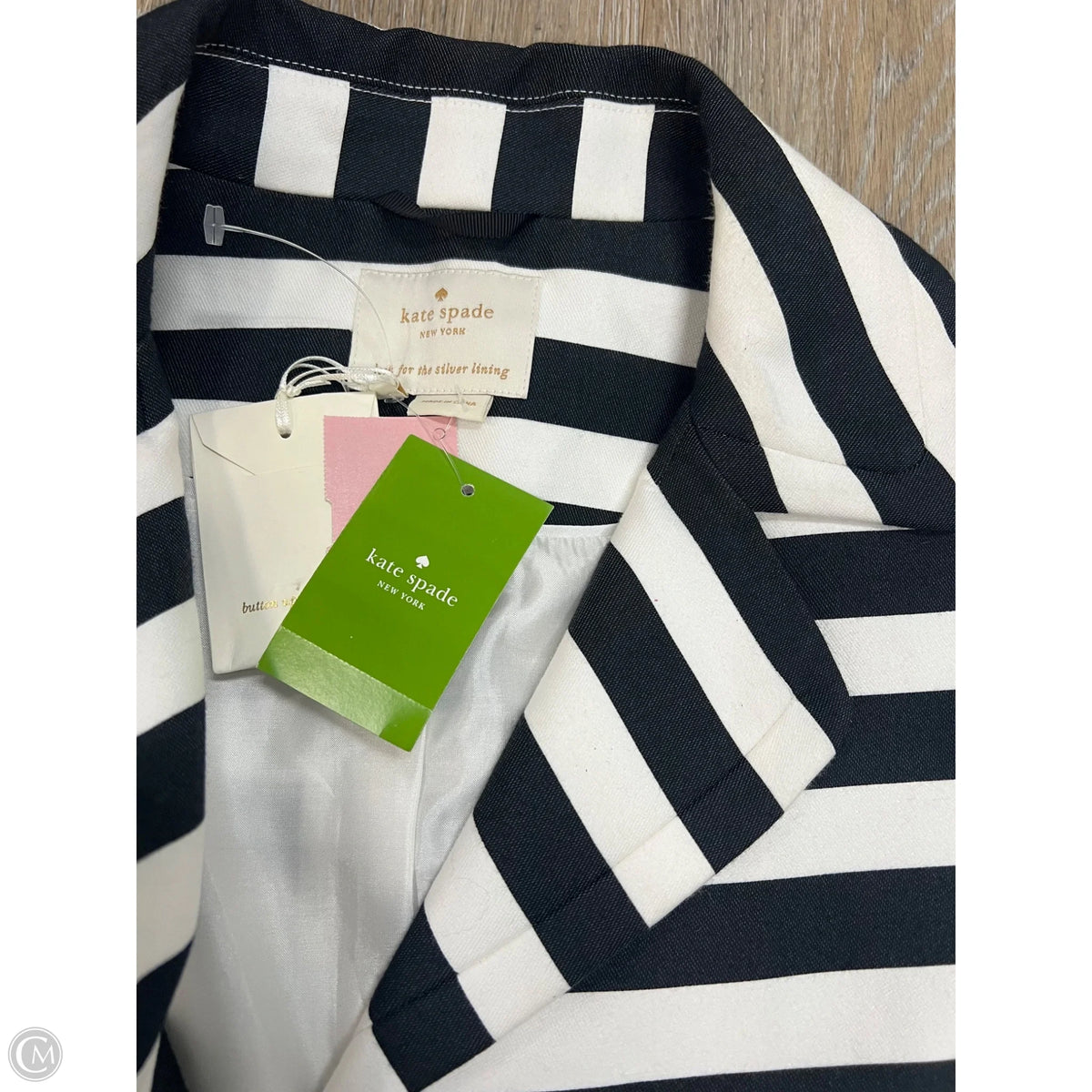 Blazer Designer By Kate Spade In Striped Pattern, Size: M