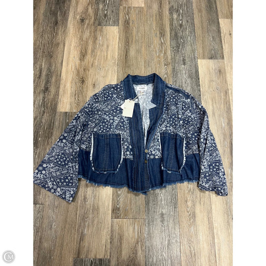 Blouse Long Sleeve By Eesome In Blue Denim, Size: M
