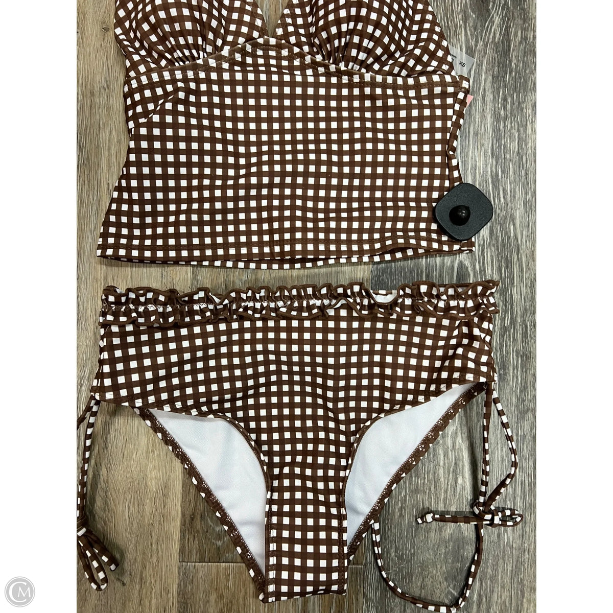 Swimsuit 2pc By Cmc In Checkered Pattern, Size: Xs
