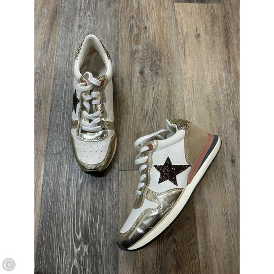 Shoes Sneakers By Vintage Havana In Gold & White, Size: 8.5