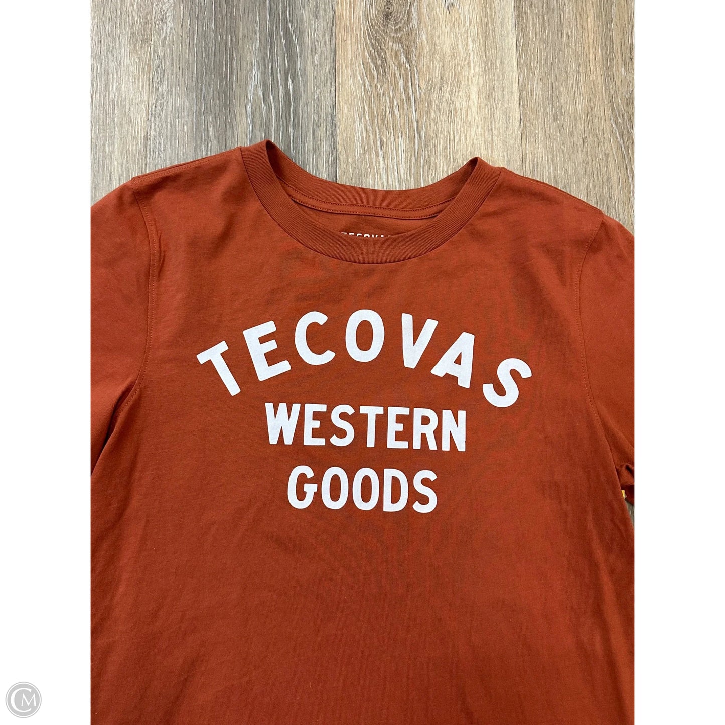 Top Short Sleeve By Tecovas In Orange, Size: S