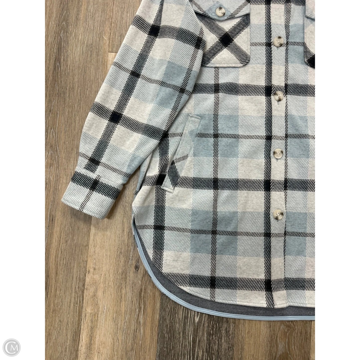 Jacket Shirt By 7Diamonds In Plaid Pattern, Size: L