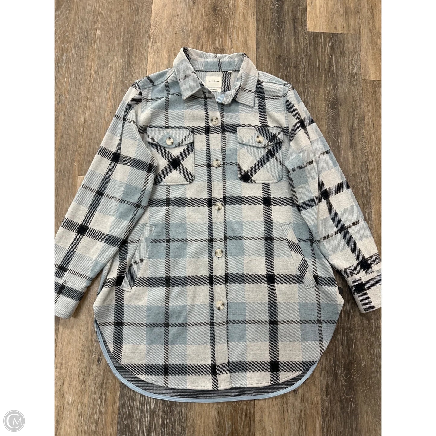 Jacket Shirt By 7Diamonds In Plaid Pattern, Size: L