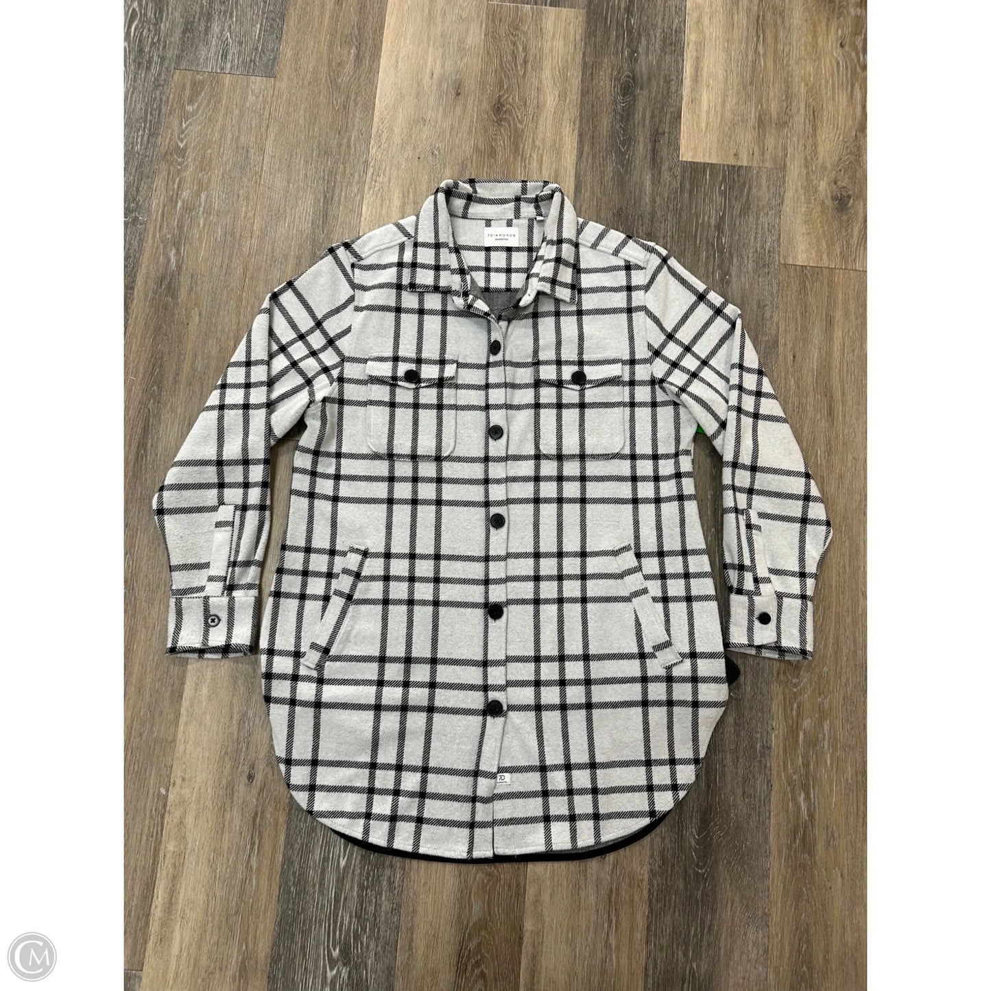 Jacket Shirt By 7Diamonds In Plaid Pattern, Size: L