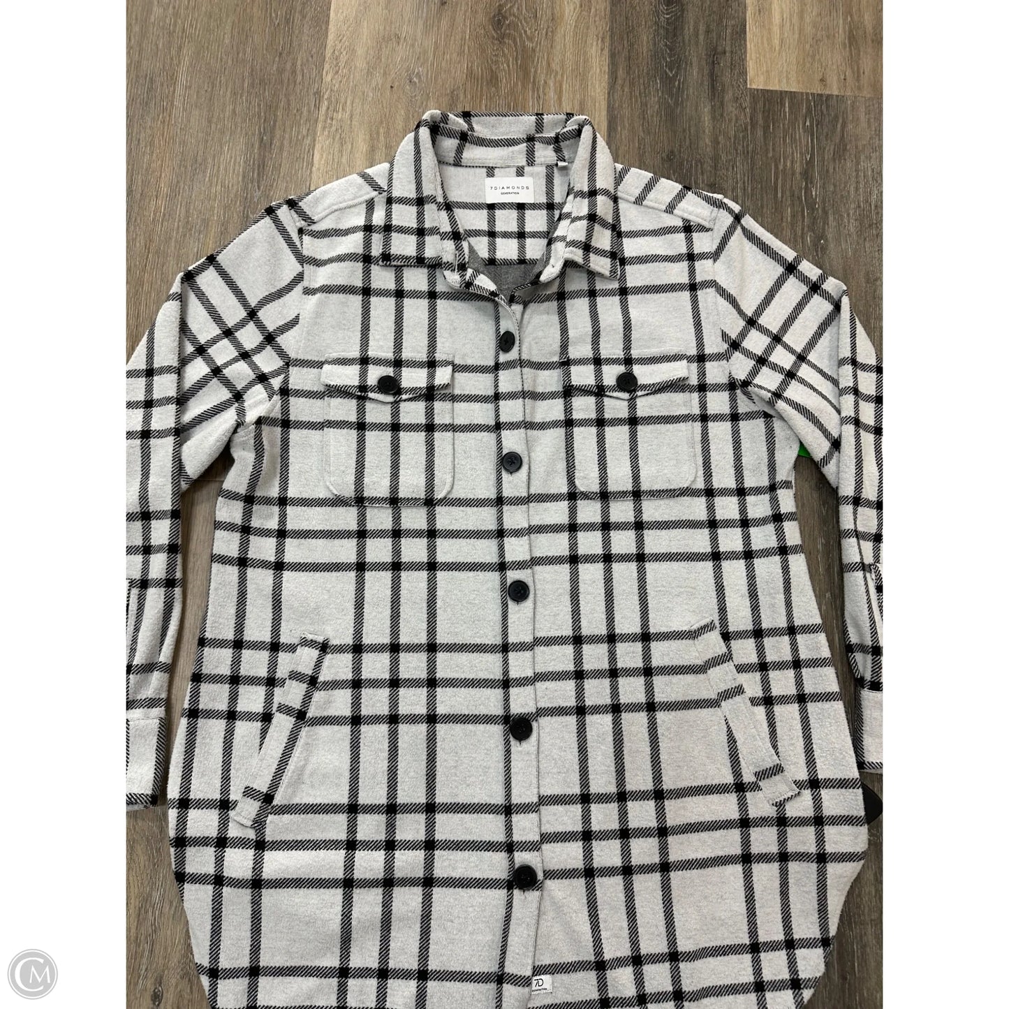 Jacket Shirt By 7Diamonds In Plaid Pattern, Size: L