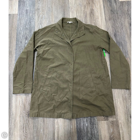 Jacket Shirt By Eileen Fisher In Green, Size: Xxs