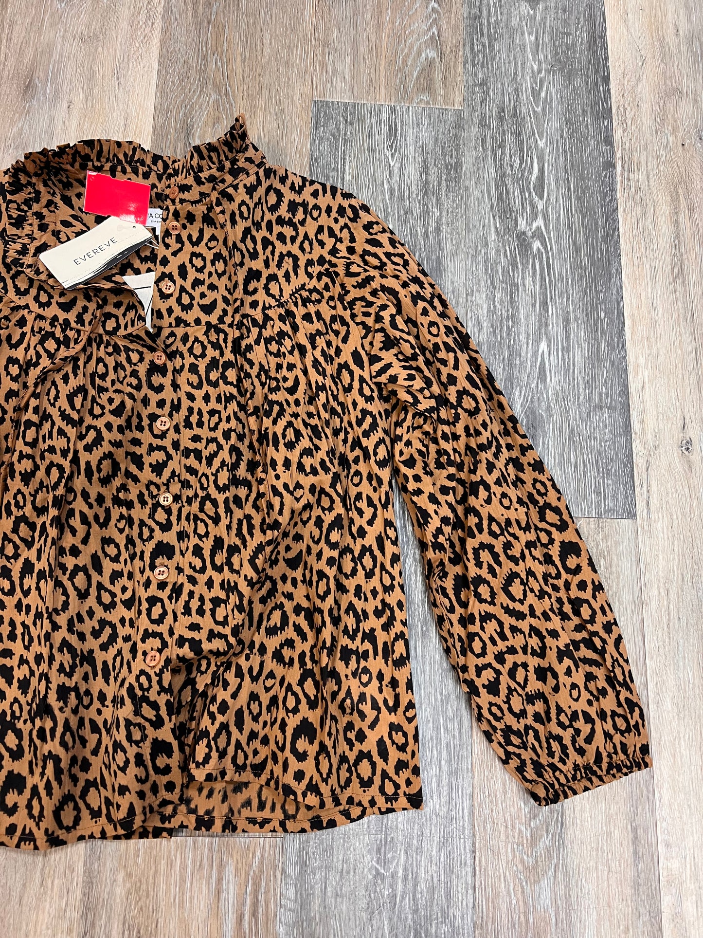 Blouse Long Sleeve By Emerson Fry In Animal Print, Size: S