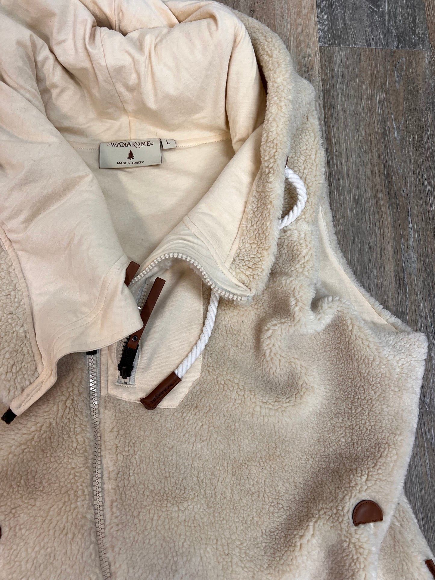 Vest Faux Fur & Sherpa By Wanakome In Cream, Size: L