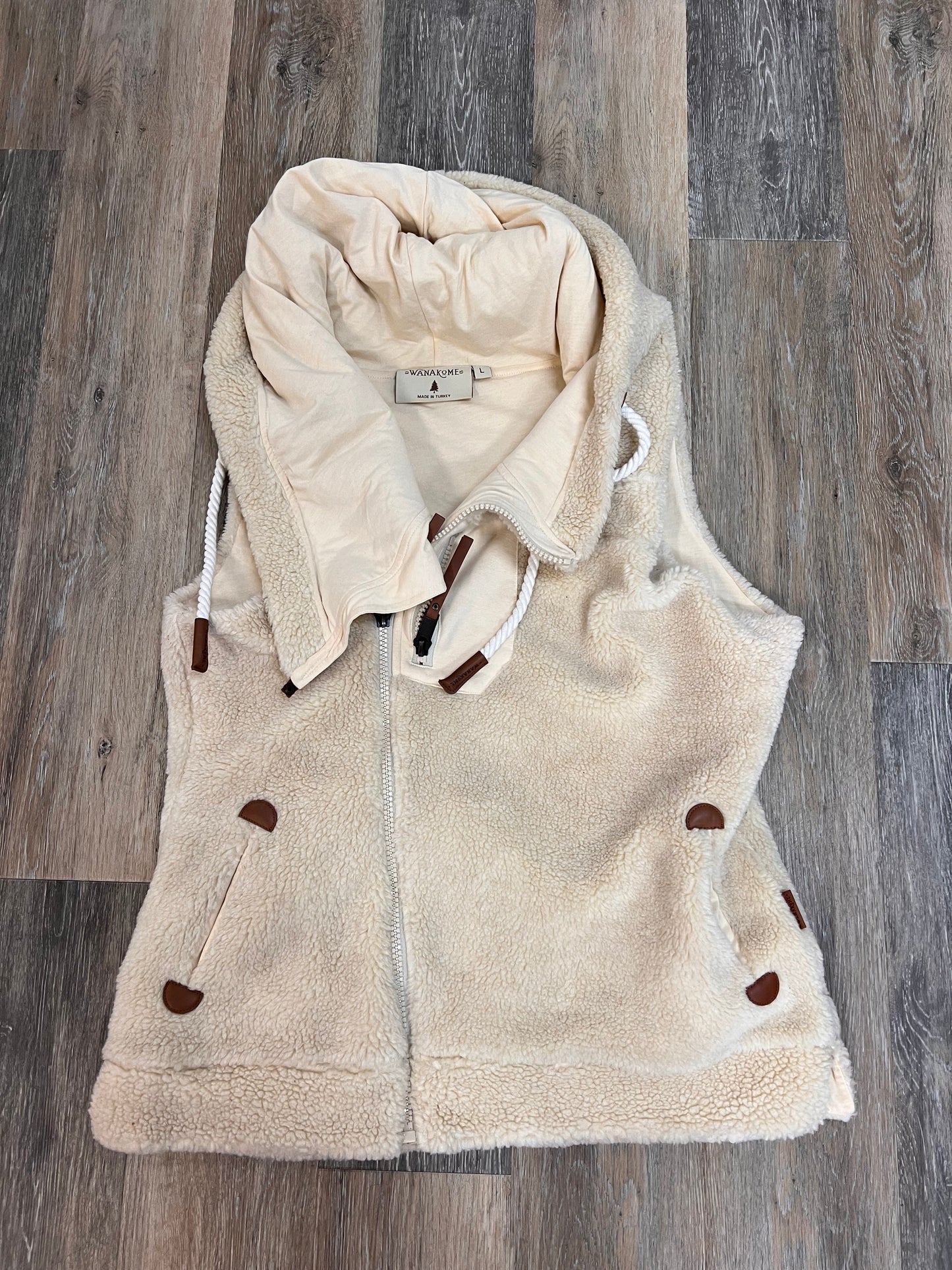 Vest Faux Fur & Sherpa By Wanakome In Cream, Size: L