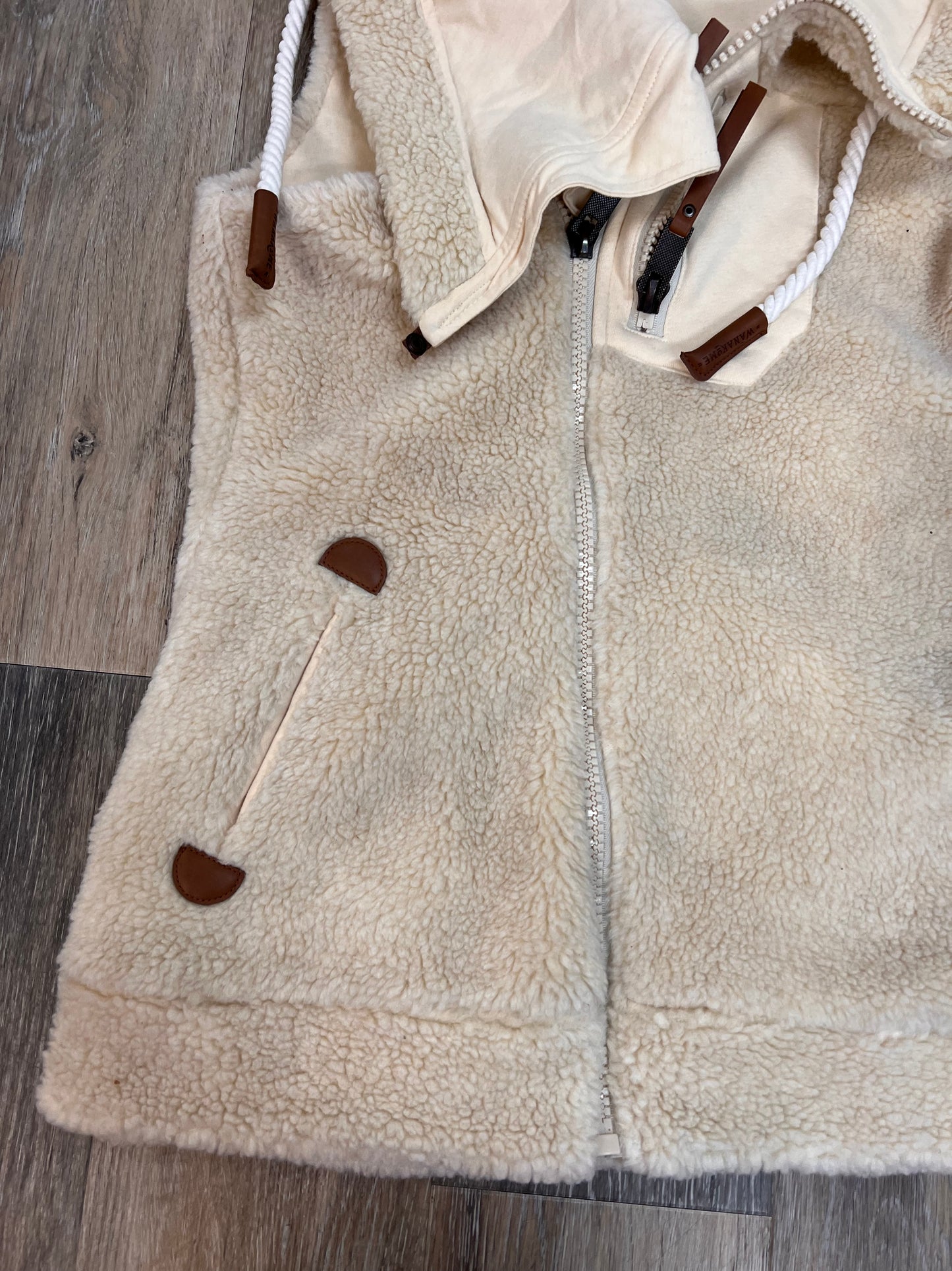 Vest Faux Fur & Sherpa By Wanakome In Cream, Size: L