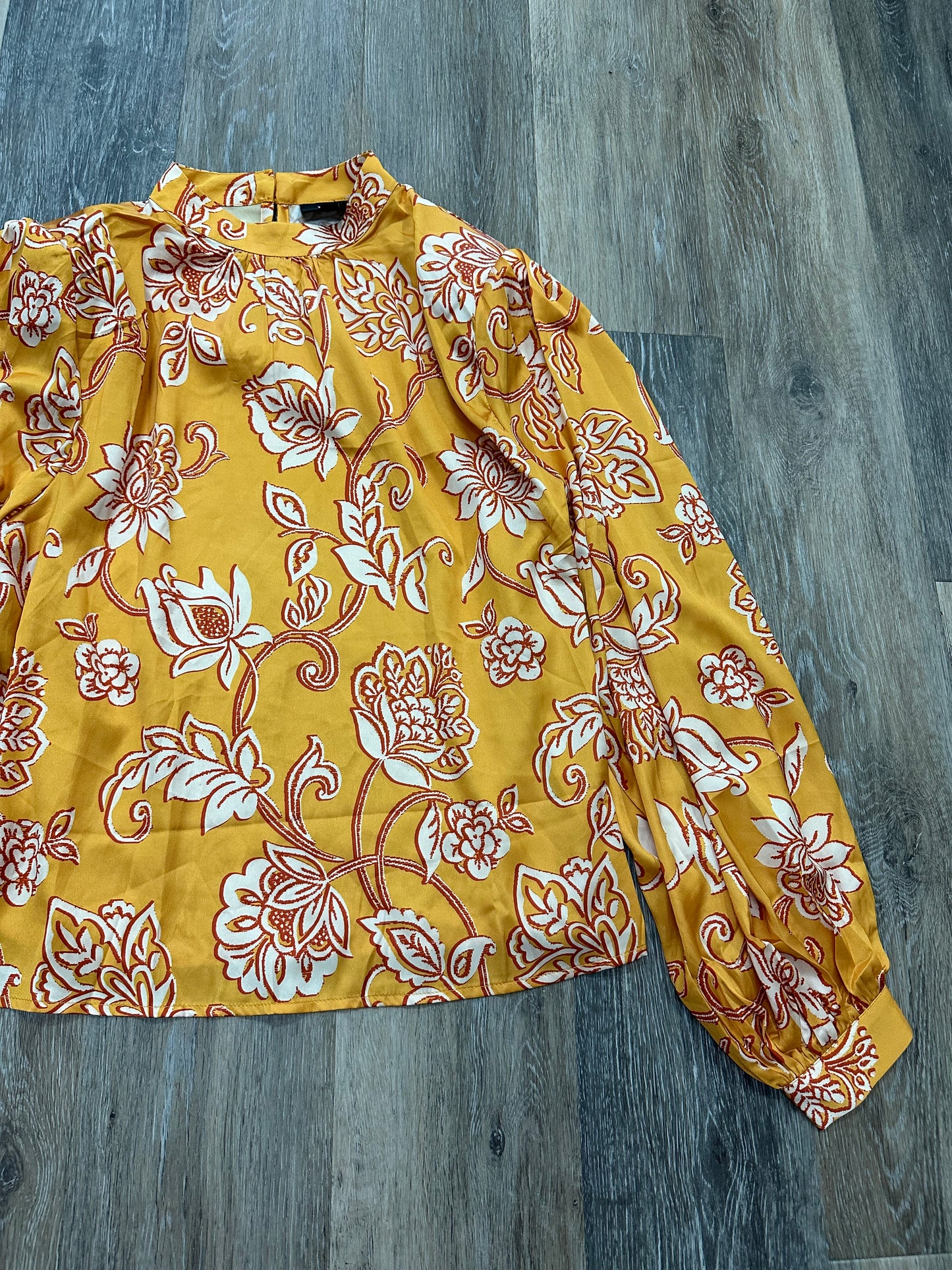 Yellow Blouse Long Sleeve Vici, Size M