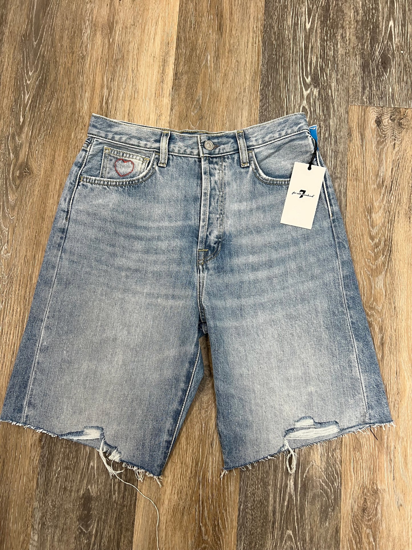 Blue Denim Shorts Designer 7 For All Mankind, Size 4/27