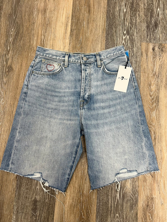 Blue Denim Shorts Designer 7 For All Mankind, Size 4/27