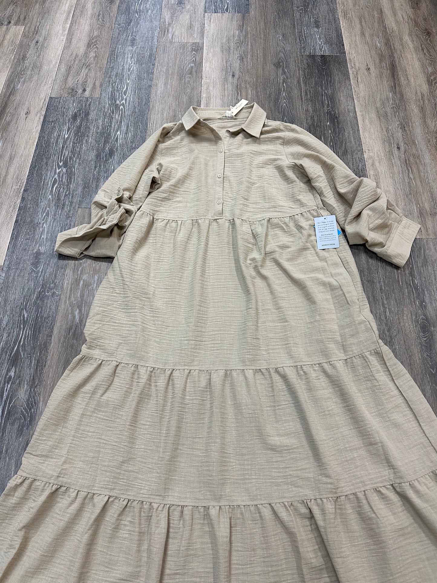 Dress Casual Maxi By Max Studio In Tan, Size: L