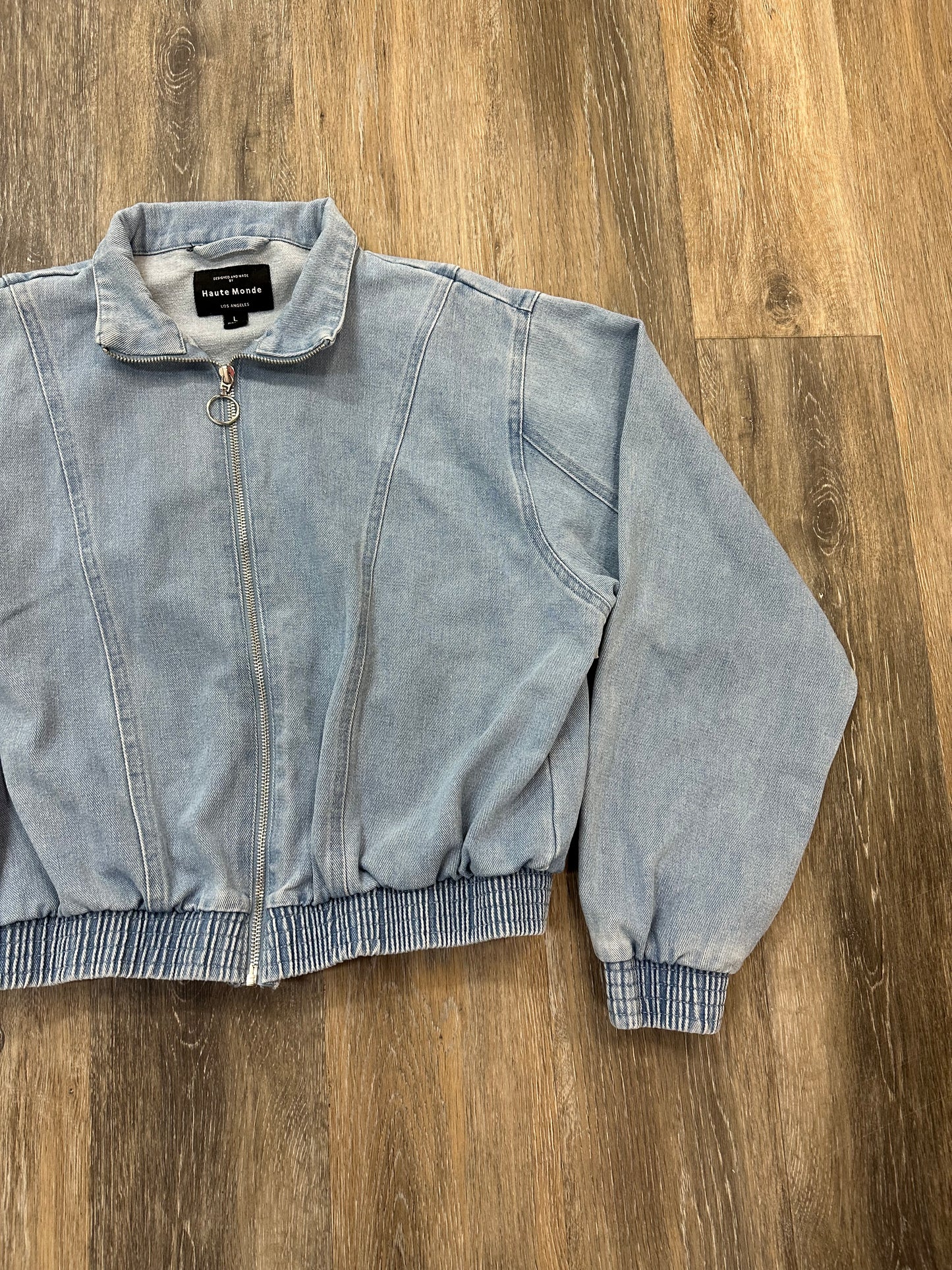 Jacket Denim By Haute Monde In Blue Denim, Size: L