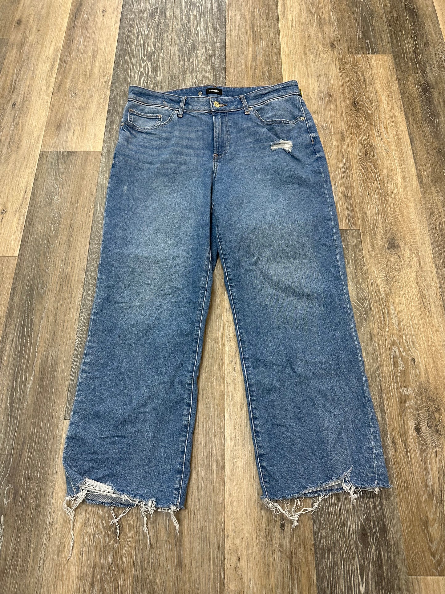 Jeans Straight By Express In Blue Denim, Size: 10