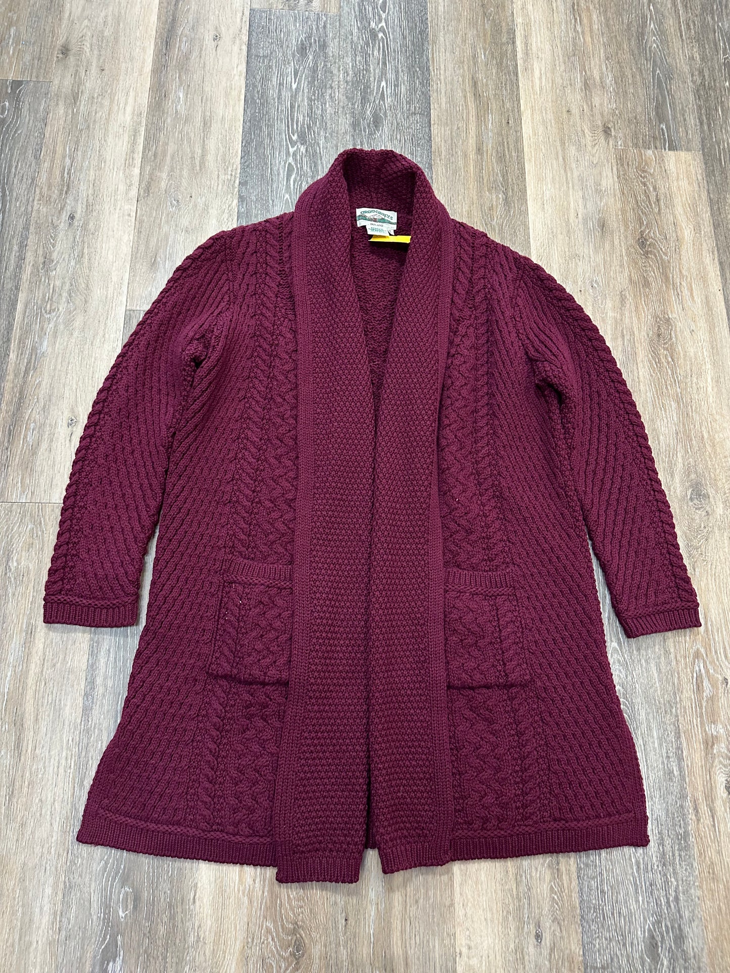 Sweater Cardigan By Aran Craffts In Red, Size: Xl