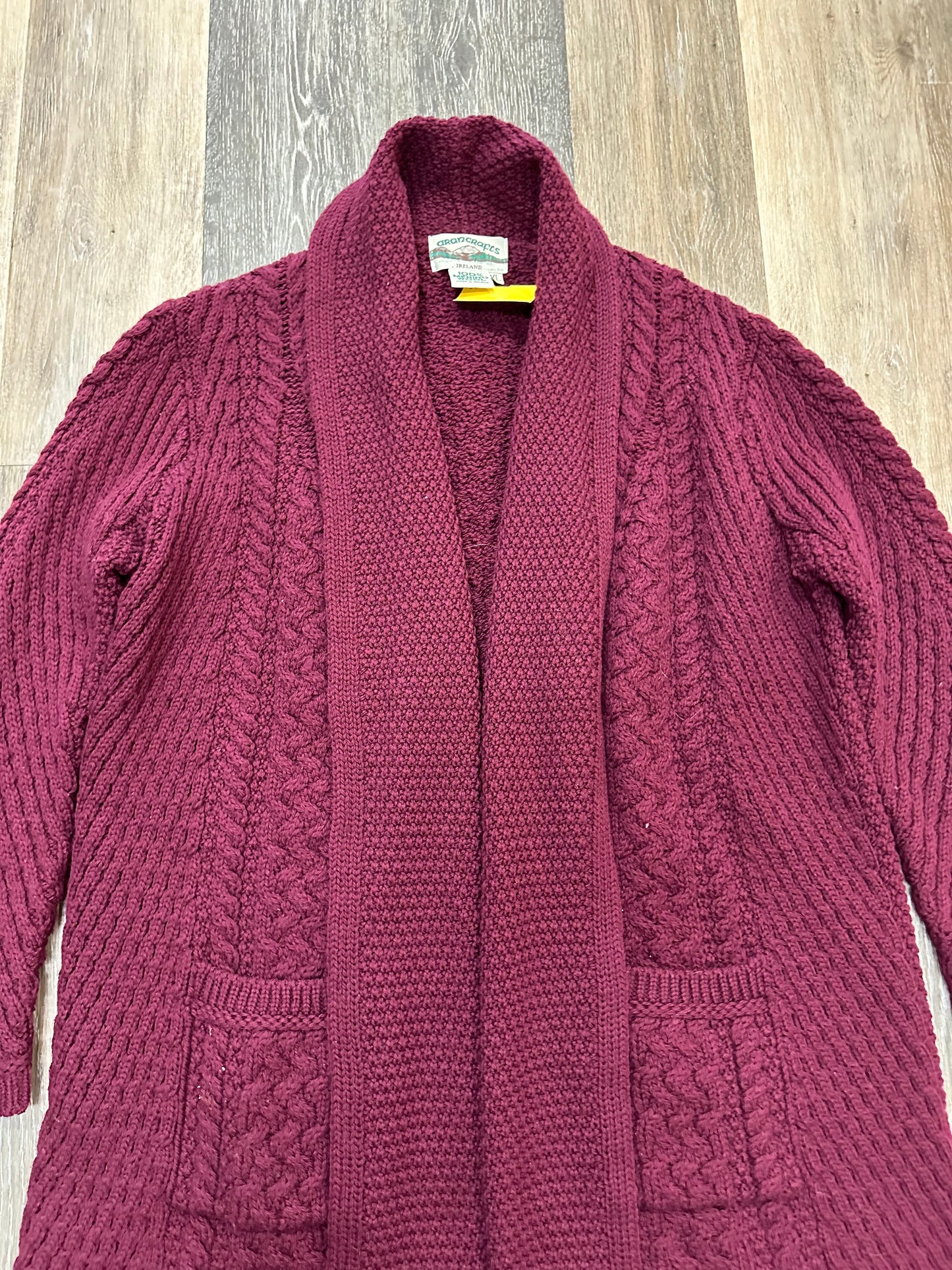 Sweater Cardigan By Aran Craffts In Red, Size: Xl