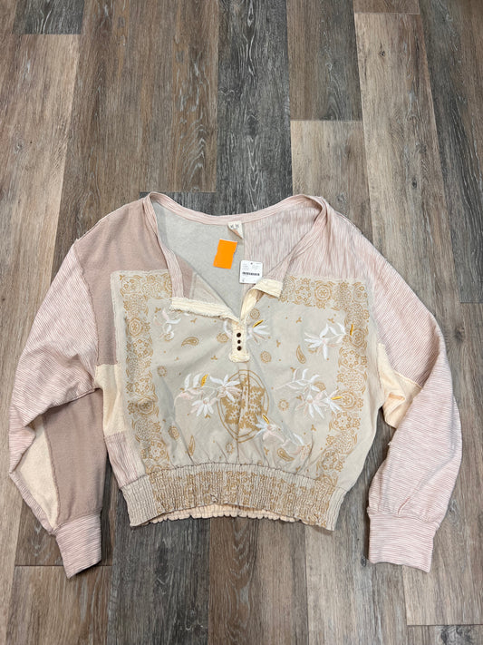 Blouse Long Sleeve By We The Free In Tan, Size: S