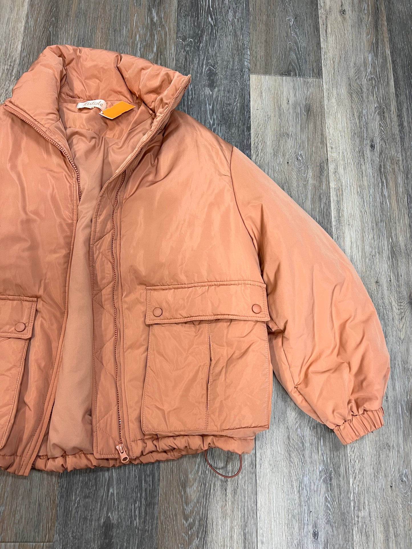 Coat Puffer & Quilted By Listicle In Orange, Size: S