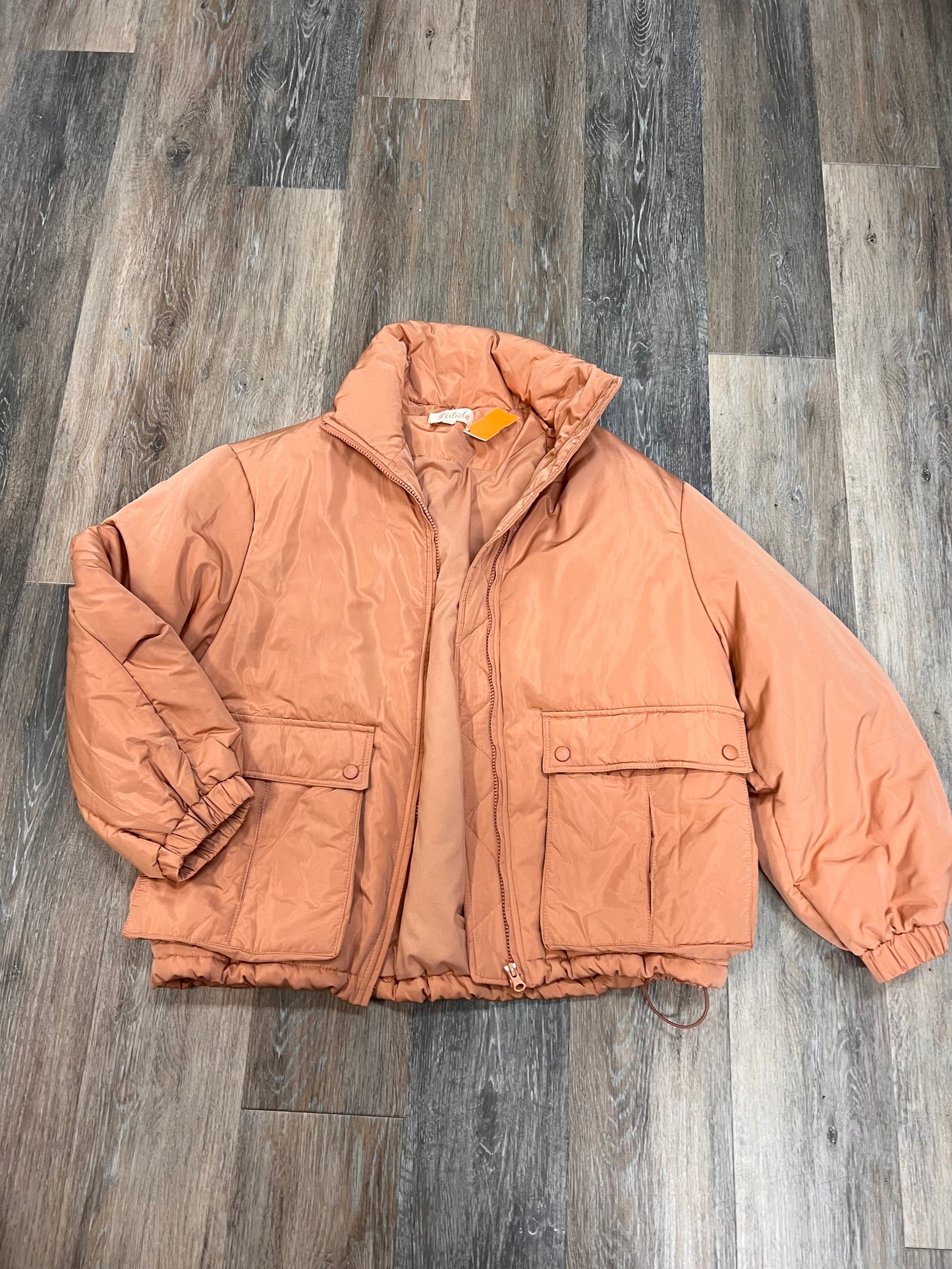 Coat Puffer & Quilted By Listicle In Orange, Size: S