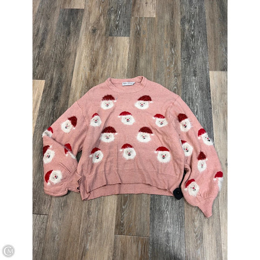 Sweater By Nash Grey In Pink, Size: L