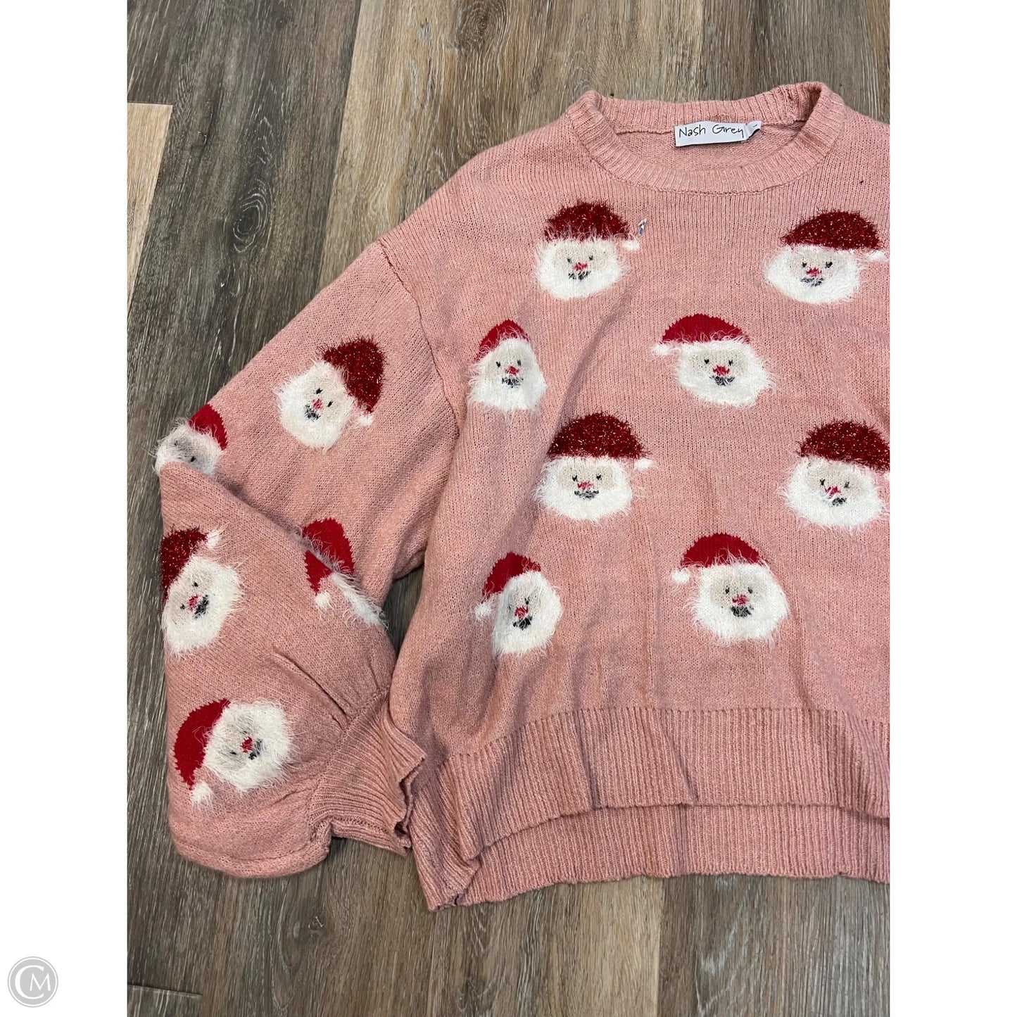 Sweater By Nash Grey In Pink, Size: L