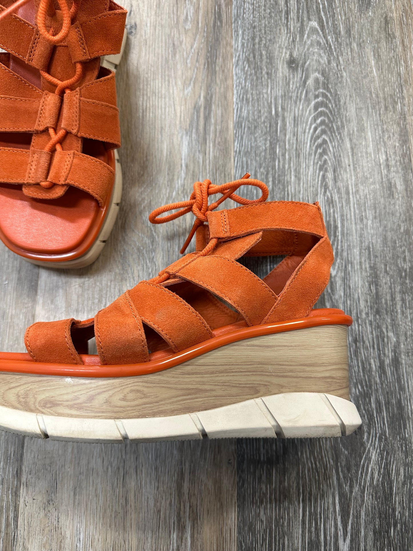 Sandals Heels Wedge By Sorel In Orange, Size: 7