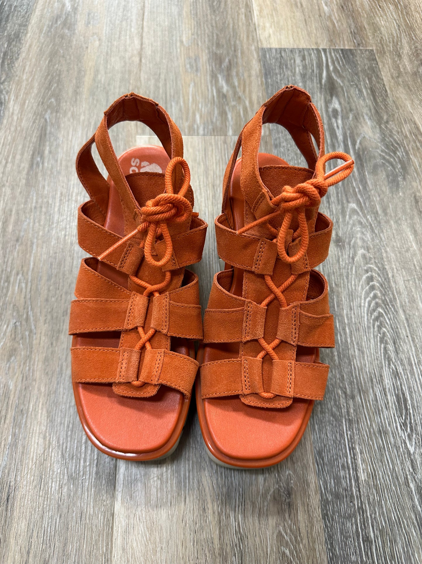 Sandals Heels Wedge By Sorel In Orange, Size: 7