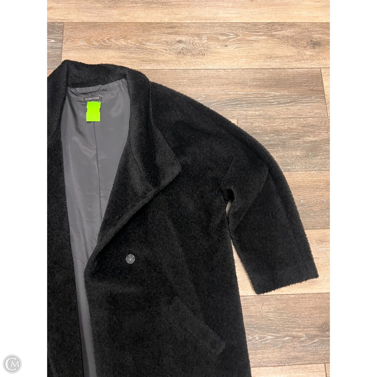 Coat Faux Fur & Sherpa By Eileen Fisher In Black, Size: M