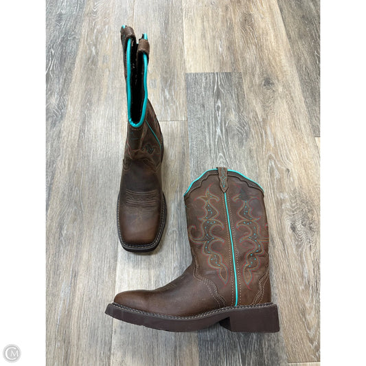 Boots Western By Justin In Brown, Size: 9