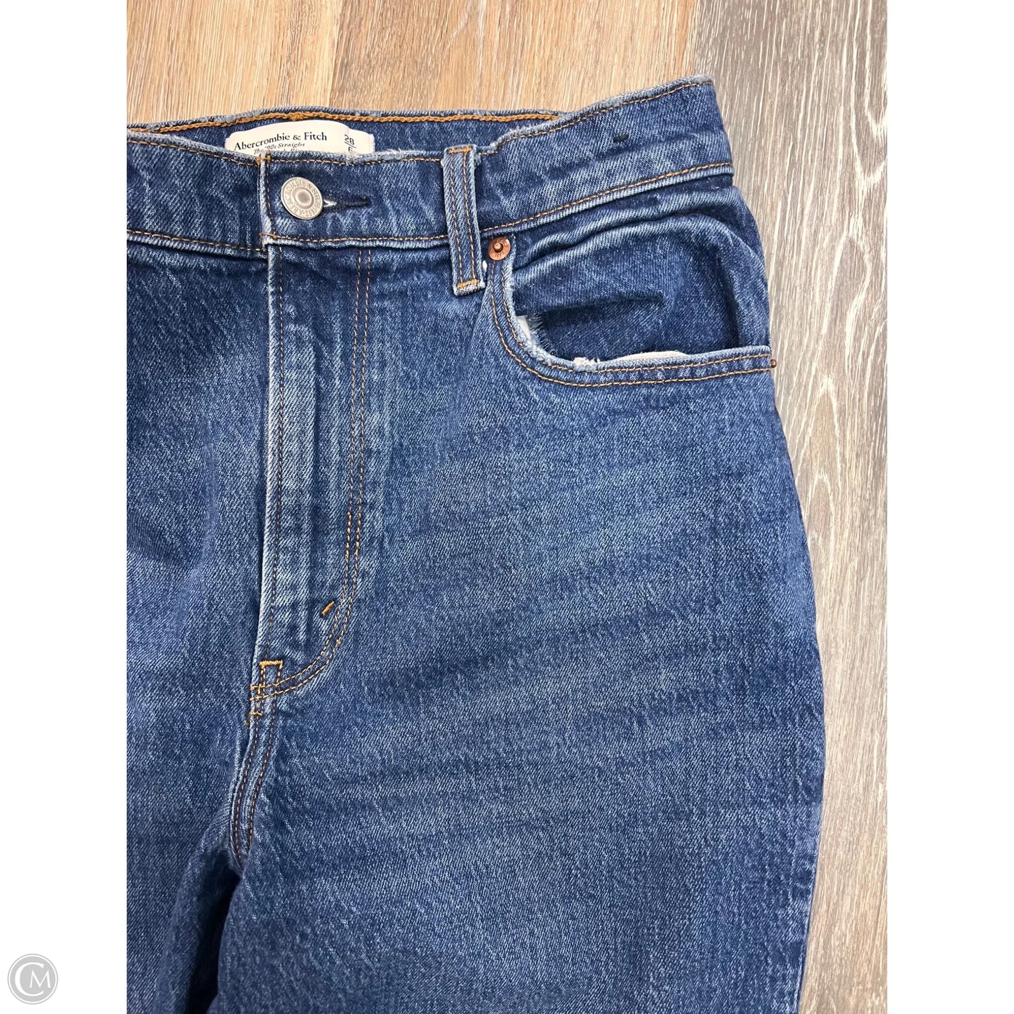 Jeans Straight By Abercrombie And Fitch In Blue Denim, Size: 6